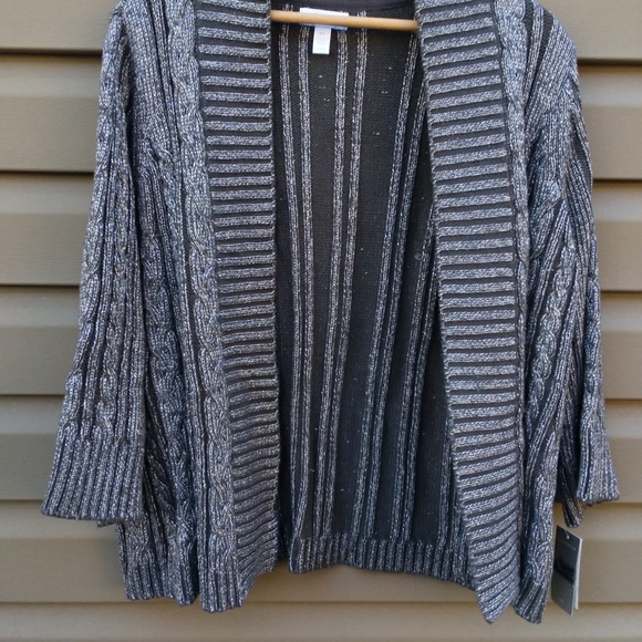 Charter Club Petite Large Gray Sweater Metallic - Picture 2 of 8
